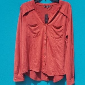 Miss Me Snap Up Button Front Top Size Large NWT